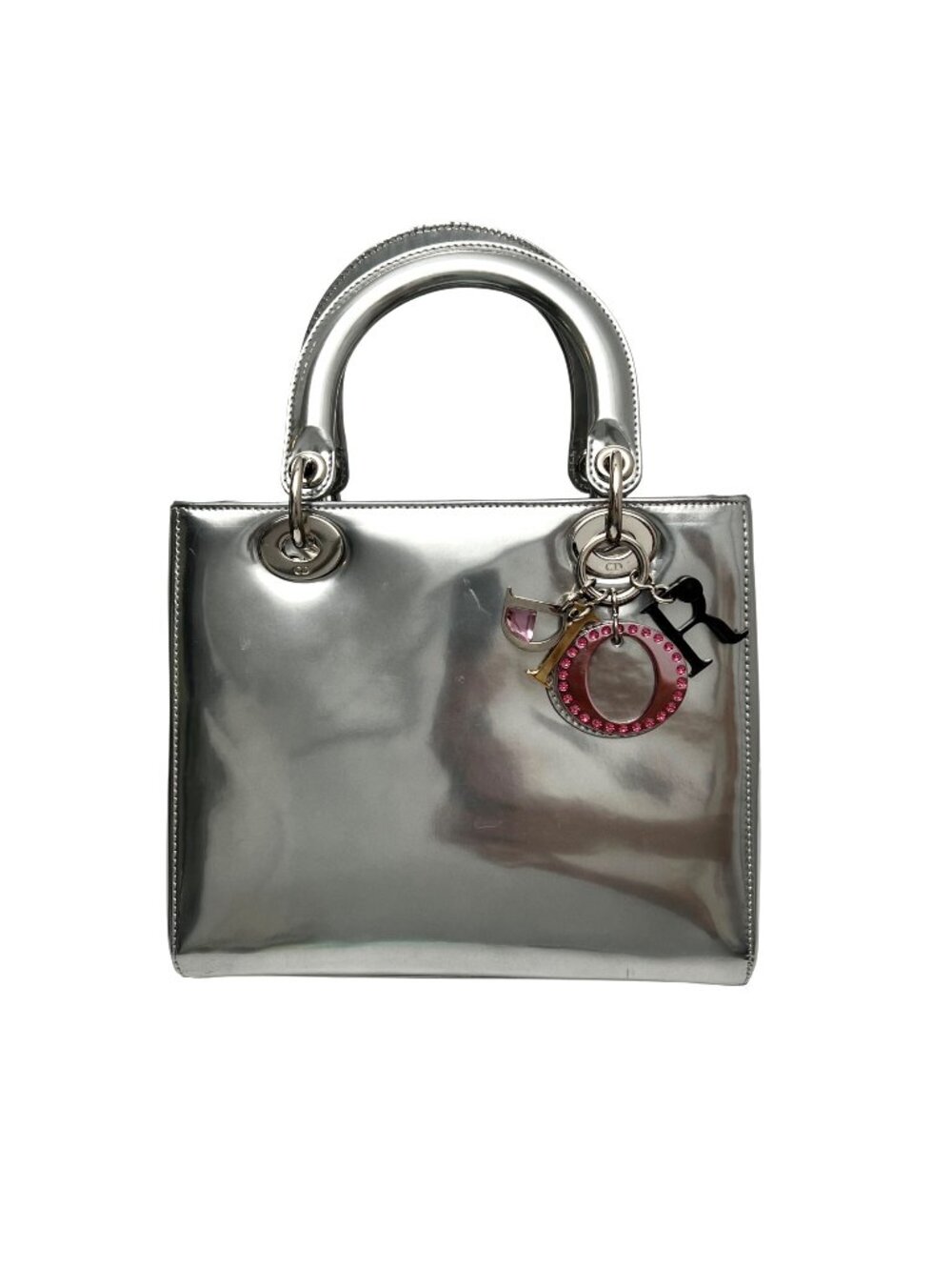 CHRISTIAN DIOR Limited Edition Beijing Silver Patent Leather Bag